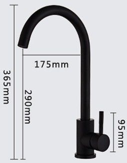 Black Baking Varnish Cold SUS304 Hot Water Kitchen Faucet