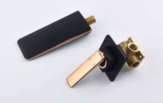 Black Golden Copper Waterfall ODM Concealed Basin Faucet