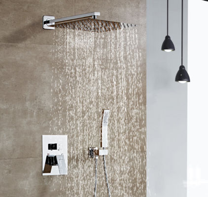 Electroplate Matte Silver Concealed Bath Shower Mixer Tap