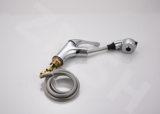 Pull Out Copper Electroplating Counter Bathtub Faucet