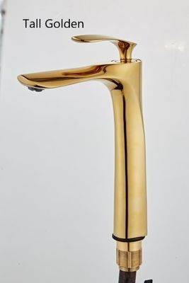 Electroplate ODM Tall Body Golden Wash Basin Faucet