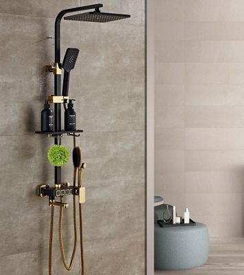 Black Golden Copper 314SUS Intelligent Shower Faucet With Button