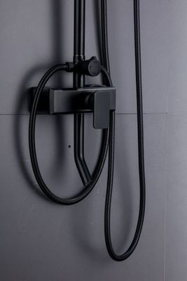 Rotation Matte Black Wall Mount 4way Rain Shower Faucets