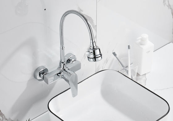 Kitchen Flexible Curving Wall Mounted CE Concealed Basin Mixer