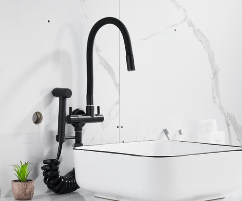 Wall Mounted Kitchen Hotel Single Hole SUS Concealed Basin Mixer