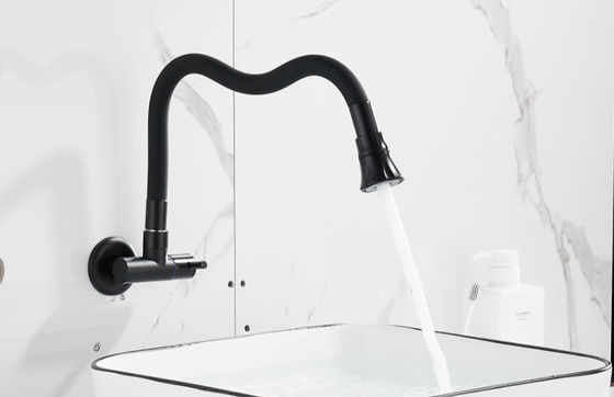 Wall Mounted Kitchen Hotel Single Hole SUS Concealed Basin Mixer