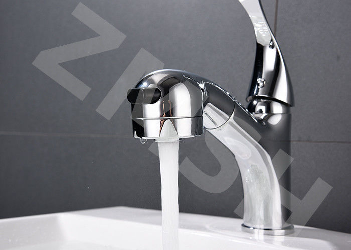 Pull Out Copper Electroplating Counter Bathtub Faucet
